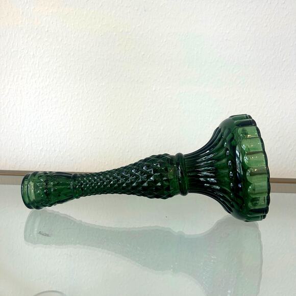 Cupcakes & Cashmere Glass Taper Candle Holder 9in Emerald Green Holiday NEW - Picture 7 of 12